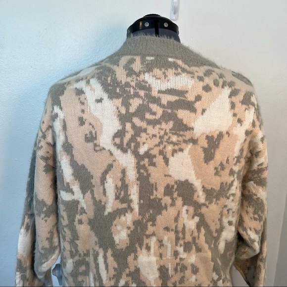 FRNCH Paris Abstract Sweater Crewneck Gray Pink - Picture 7 of 10